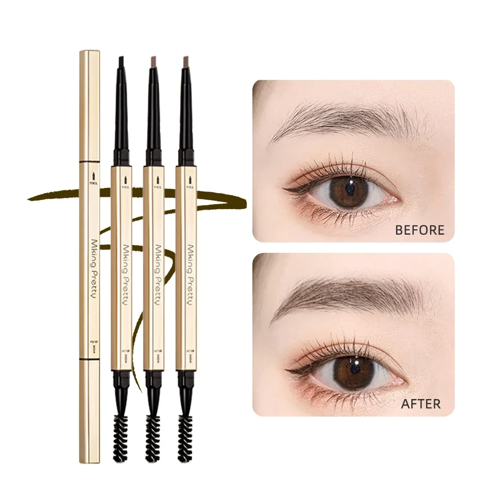 Eyebrow Pomade Pencil - Dubbele kop wenkbrauwpotlood Langdurig waterdicht 5-kleuren