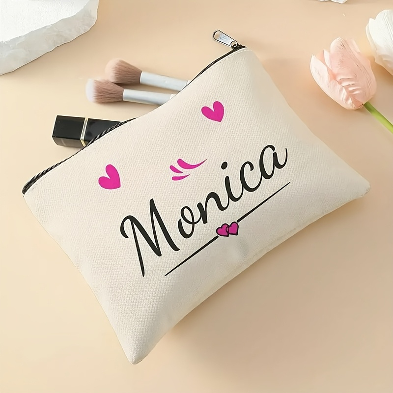 Beauty Makeup Names - Gepersonaliseerde make-up tas met rits, op