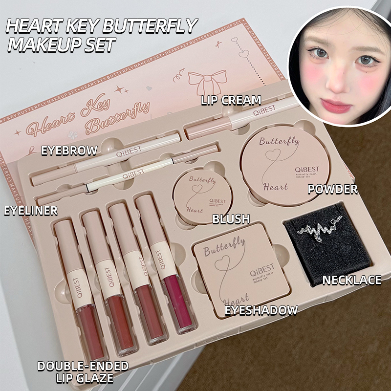 Beauty Book Makeup Kit - Make-up geschenkdoos Vlinderboog Hart Limited Lippenstift