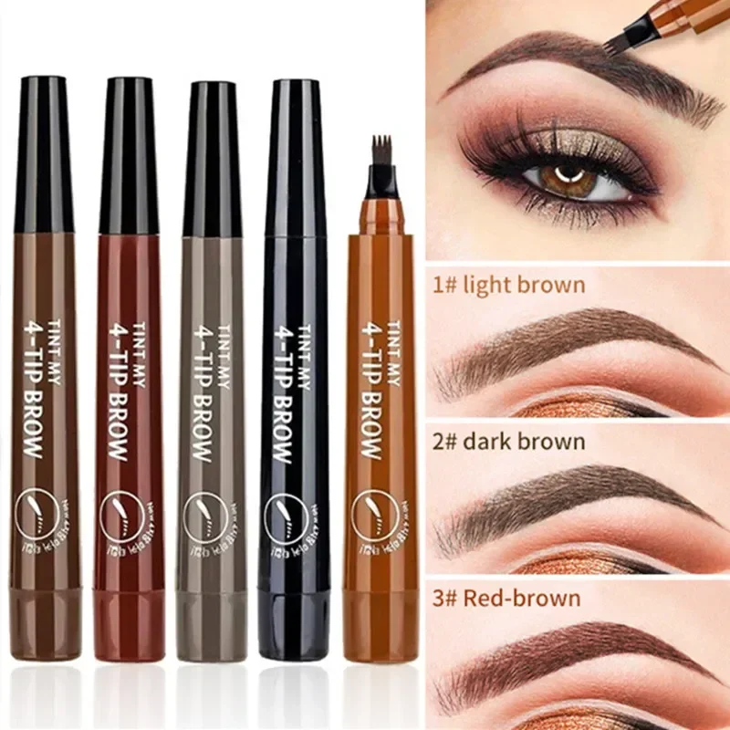 Eyebrow Pomade Pencil - 5 kleuren wenkbrauwpotlood waterdicht 4-vork tip