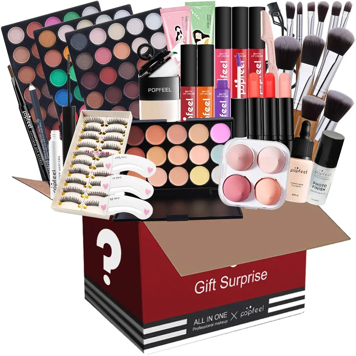 Beauty Book Makeup Kit - POPFEEL Alles-in-één make-upkit Cadeauset met oogschaduwpalet