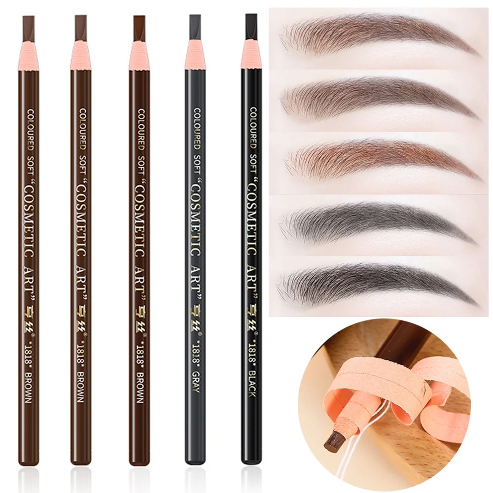 Eyebrow Pomade Pencil - 5 Stuks Wenkbrauwpotlood Permanente Make-Up Wenkbrauwversterkers