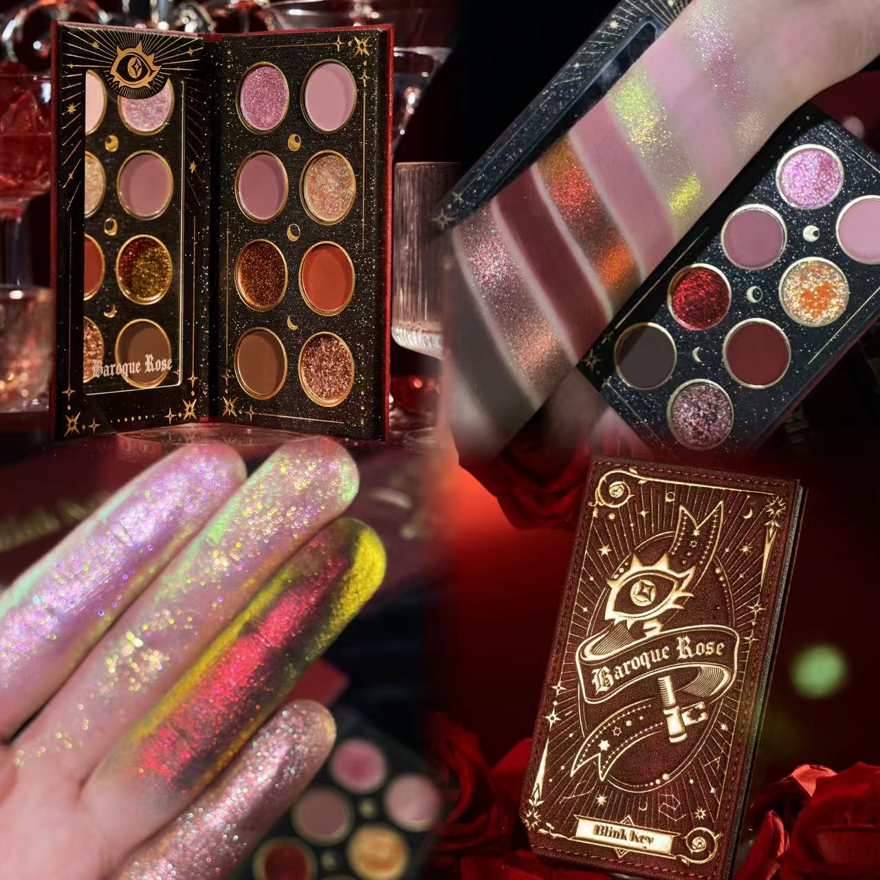 Beauty Book Makeup Kit - Blinkkey 8 kleuren barok roze oogschaduwpalet