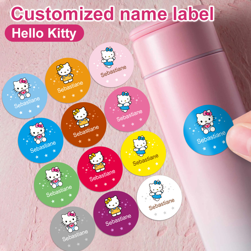 Beauty Makeup Names - Aangepaste Hello Kitty naamstickers - gepersonaliseerde