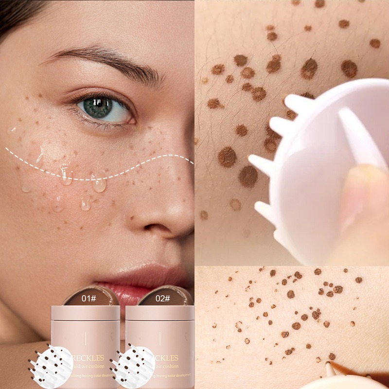 Kiss Beauty Makeup Remover - Natuurlijke sproetenpen Zachtbruine stempel Luchtkussen Sproetenverwijdering
