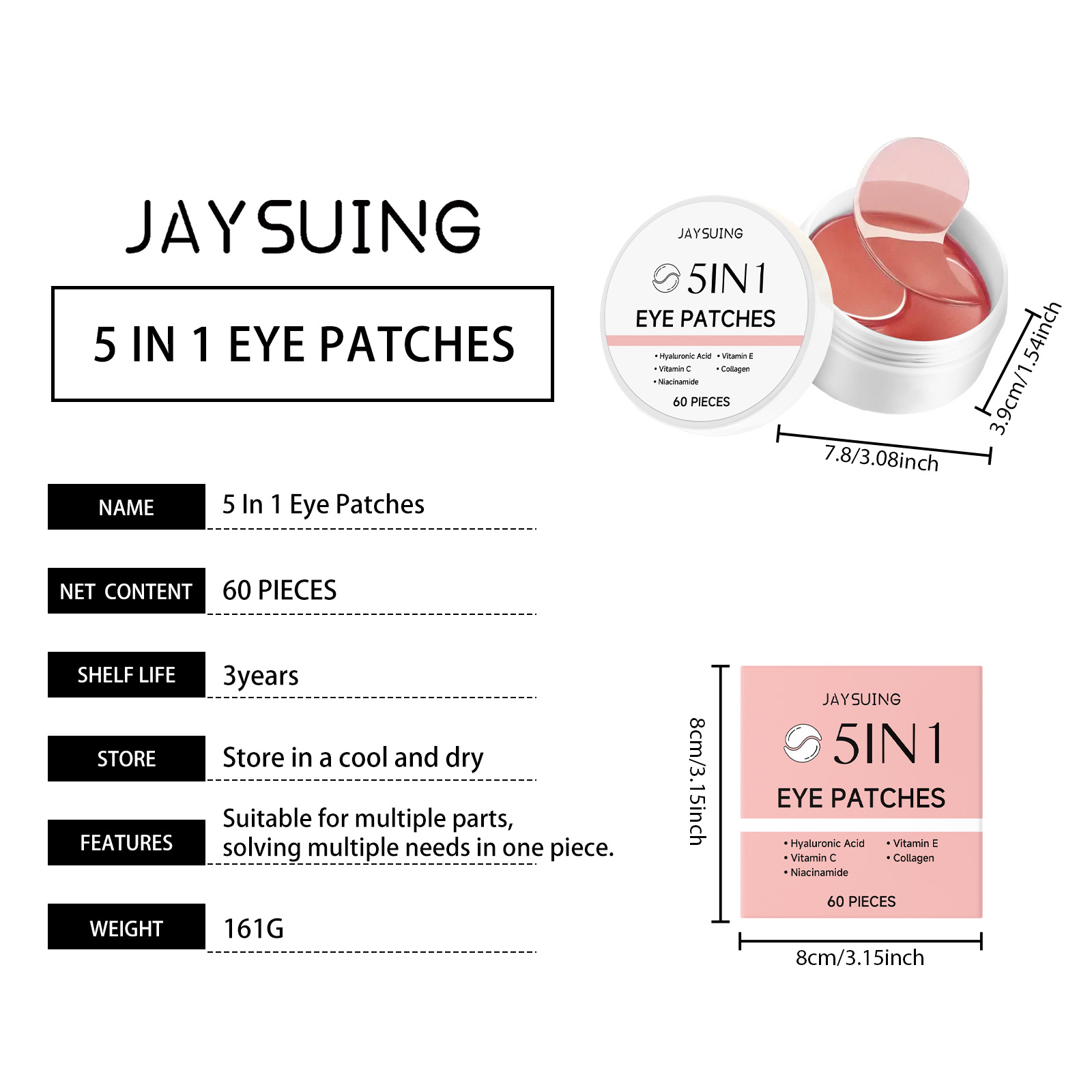 JAYSUING 5-in-1 Onderoogpatche - Collagen Eye Patch recensie en prijs