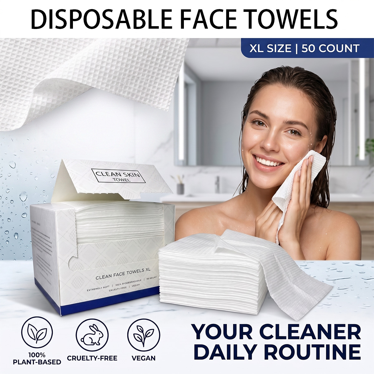 50 stuks/doos Wegwerp gezichts - Kiss Beauty Makeup Remover recensie en prijs
